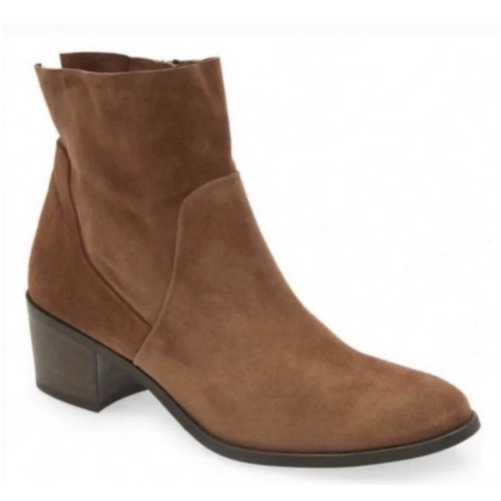 Paul Green Nicole Nut suede side zip ankle boots UK 6.5 US 8 Bootie